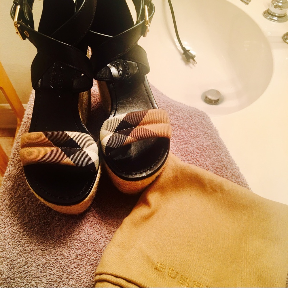 Authentic Burberry wedge sandal